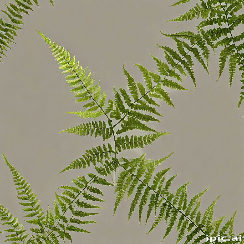Delicate Green Fern Leaves Beautifully Arranged Against a Soft Neutral ...