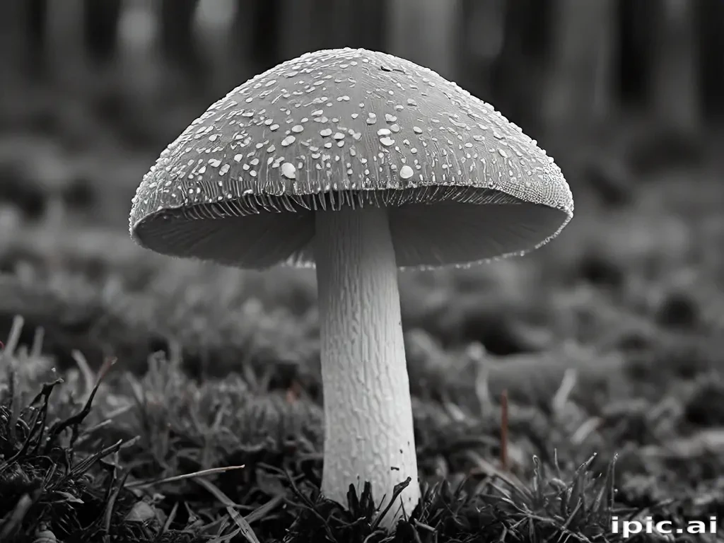 mushroom black and white