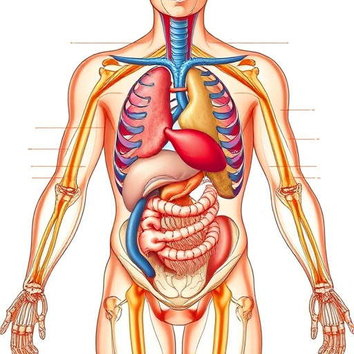 Create a highly detailed anatomical illustration of the human body, showing organs and systems in a clear and colorful style, using a DSLR camera with a 50mm lens, f/8 aperture, ISO 100, and soft natural lighting for enhanced clarity and depth.