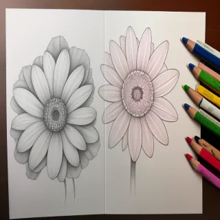 flowers drawings with color