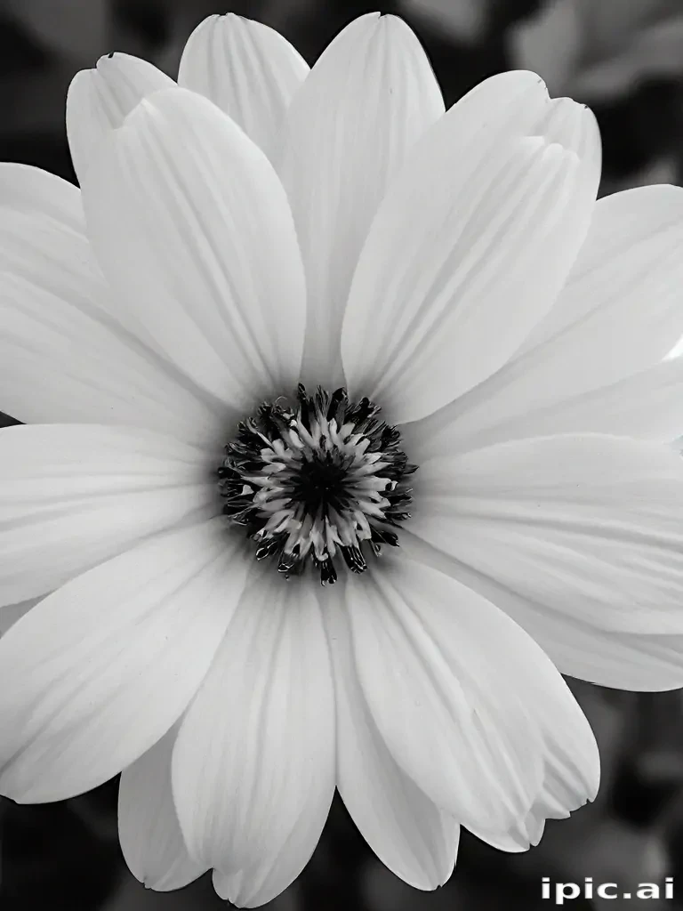 black and white flower