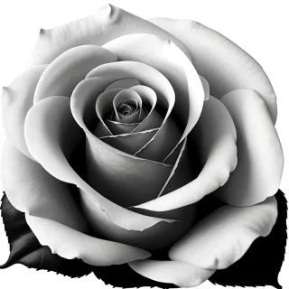 rose black and white clipart