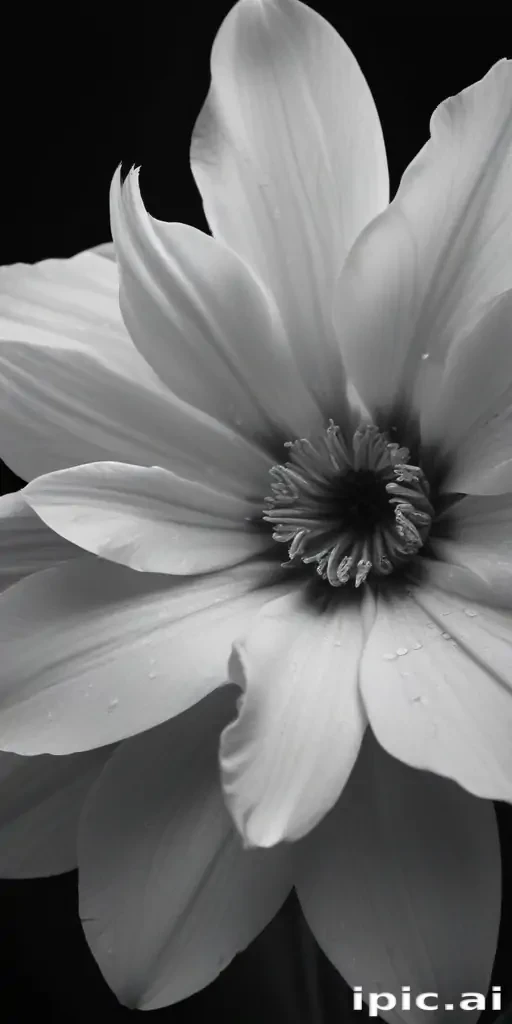 black and white flower