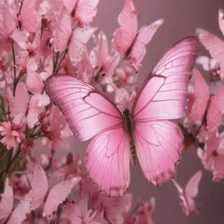 pink butterflies aesthetic