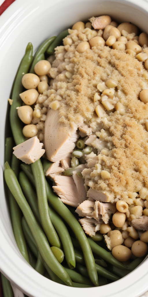 chicken stuffing green bean crock pot