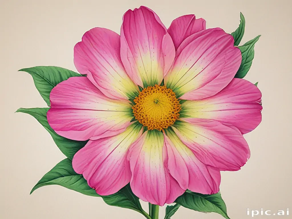 flower drawing with color