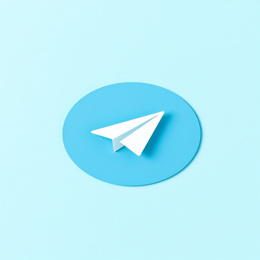 Create an image of a stylized white paper airplane icon centered on a bright blue circular background, using a DSLR camera with a 50mm lens, aperture f/1.8, ISO 100, and a shallow depth of field for clarity and vibrancy.