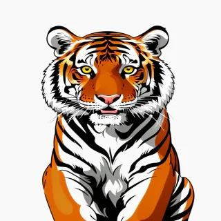 tiger clip art black and white