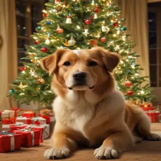christmas wallpaper dog