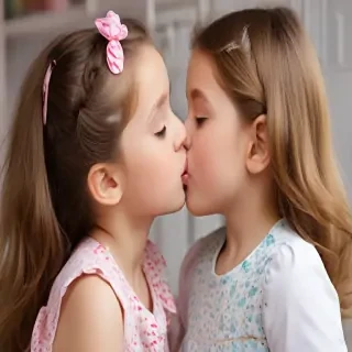 2 girls kissing