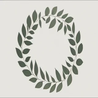 circle with leaves