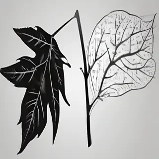 clipart of leaf black and white
