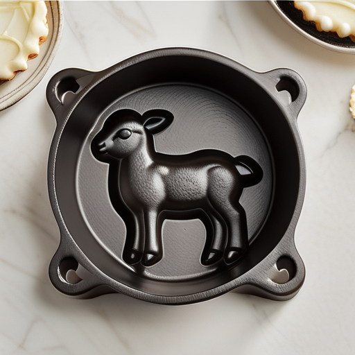cast iron lamb cake mold