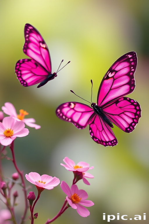 images of pink butterflies