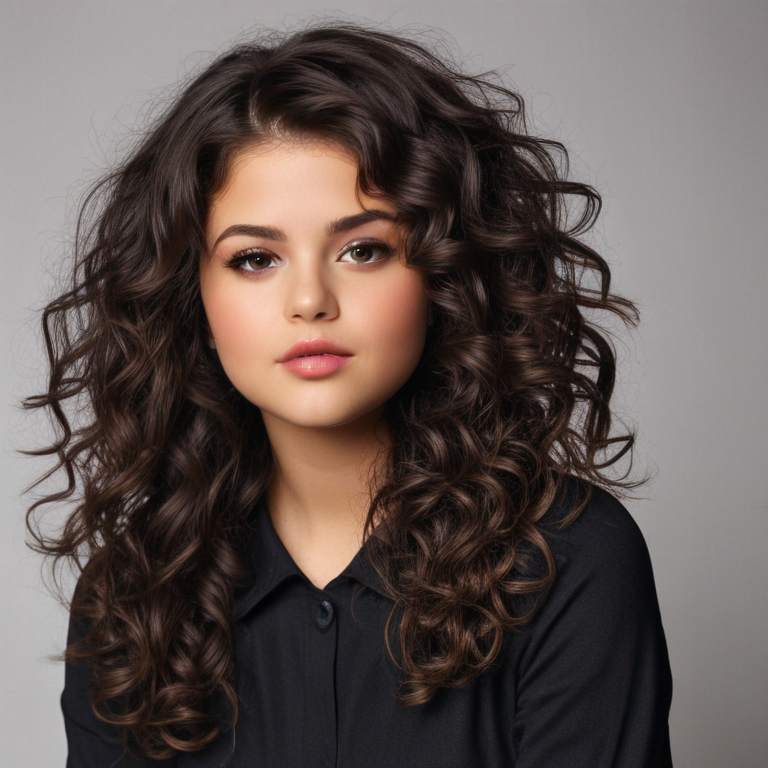 selena gomez curly hair