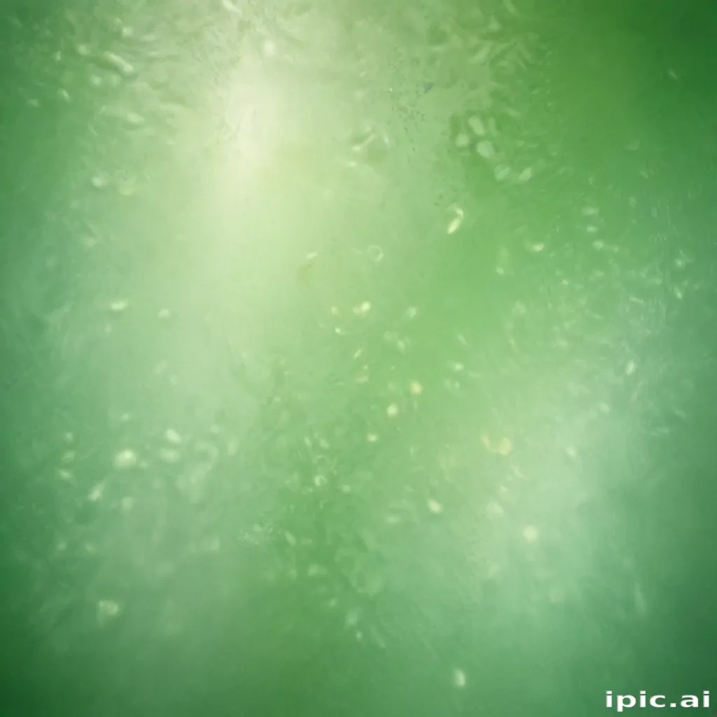 Abstract Green Background with Soft Light and Water Droplets Texture