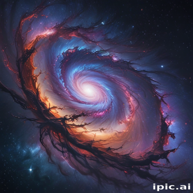 Vibrant Cosmic Swirl: A Stunning Visualization of Galactic Beauty and ...