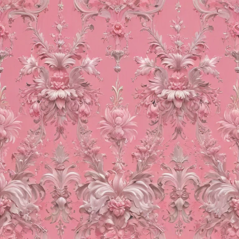 Elegant Floral Design with Elaborate Patterns in Soft Pink Background