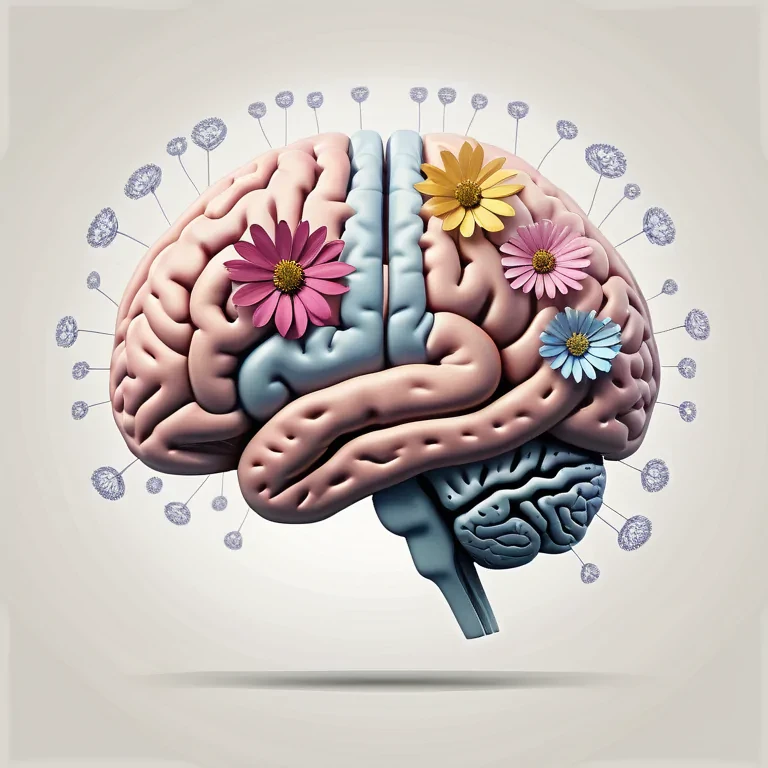 brain with flowers