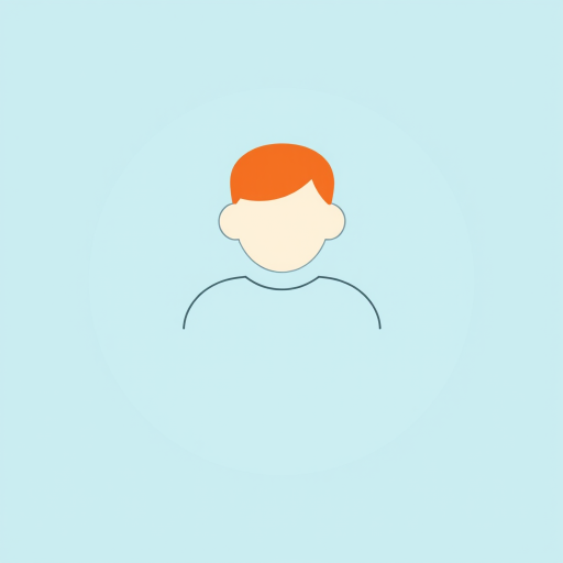 Create a minimalist vector illustration of a user icon with a circular light blue background, using a 50mm lens, f/2.8 aperture, ISO 100, shot in natural light with a medium depth of field on a digital camera.