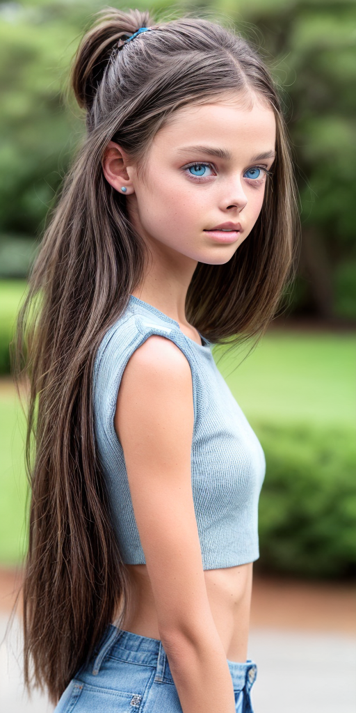 Side view of Meika woollard face close up
