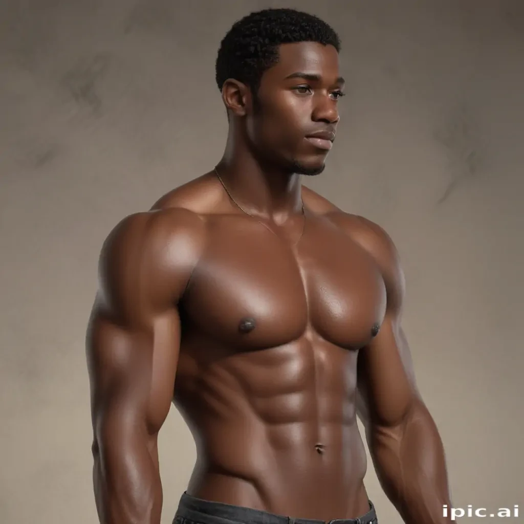 black shirtless man