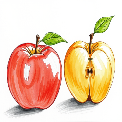 drawings of apples