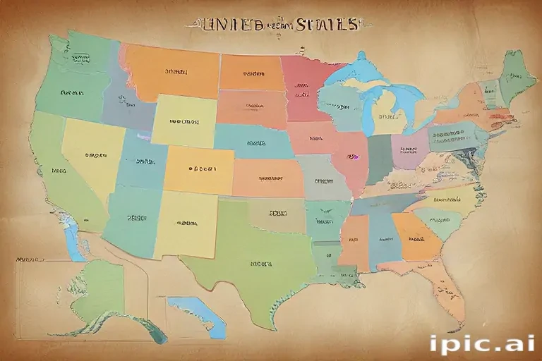 map of united states with states