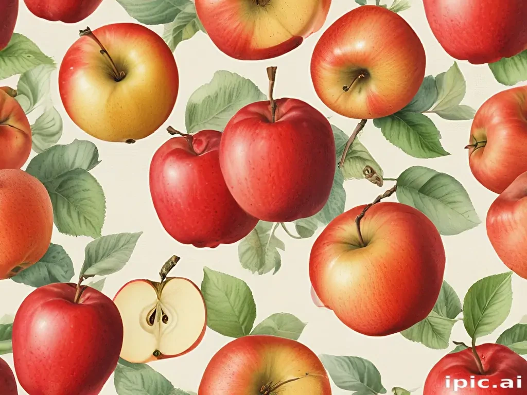 drawn apples