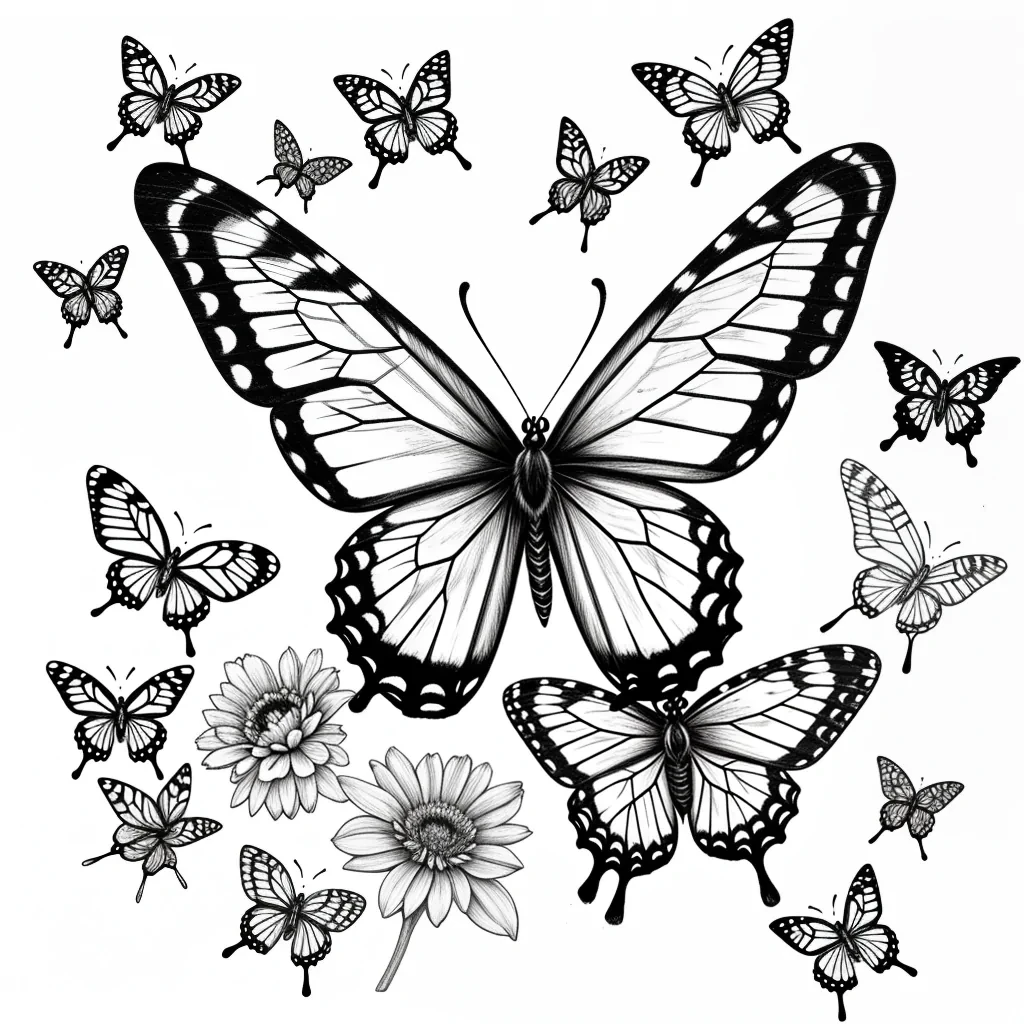 drawing butterflies