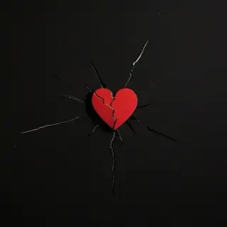 broken heart black background