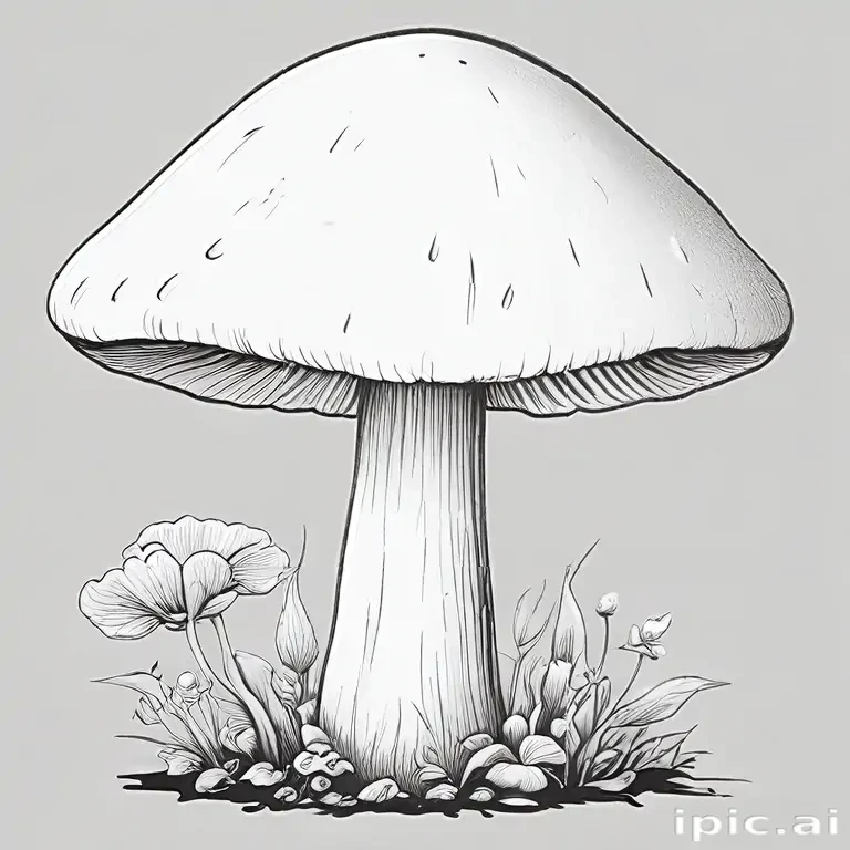mushroom clip art black and white