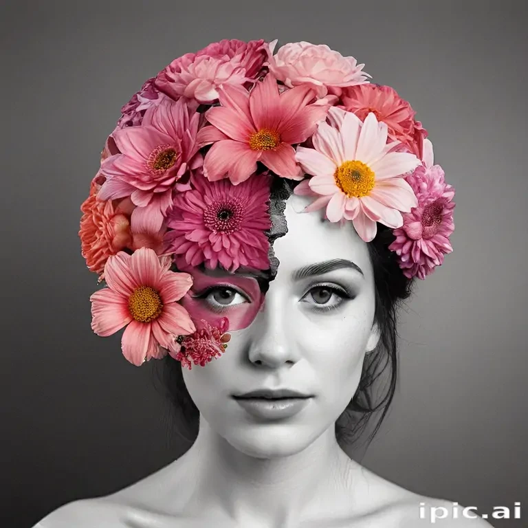 half brain half flowers