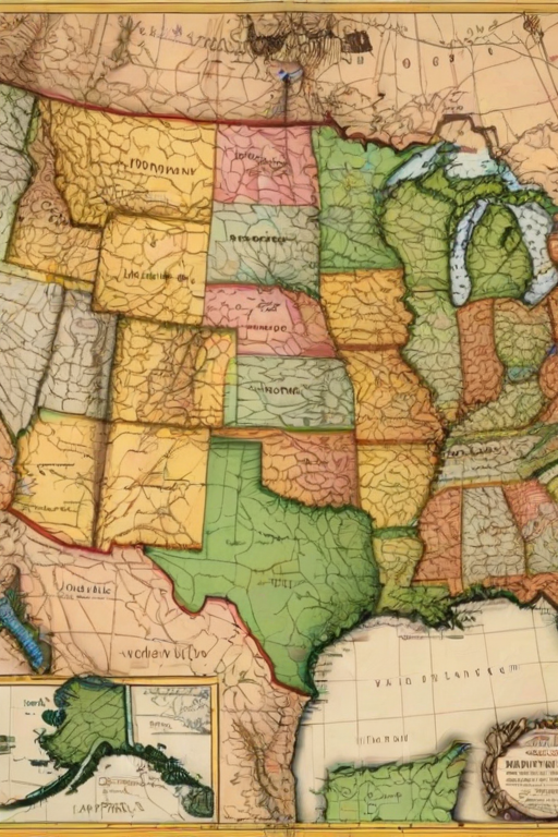 map of united states with states