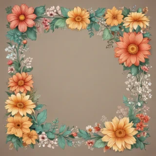 flowery border clipart