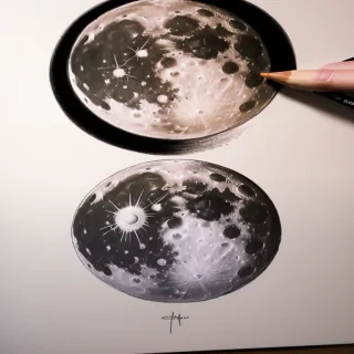 drawing of the moon