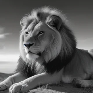lion black and white