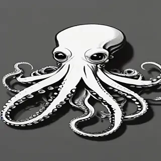 octopus clip art black and white