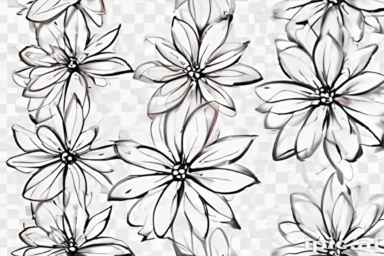 transparent flower outline