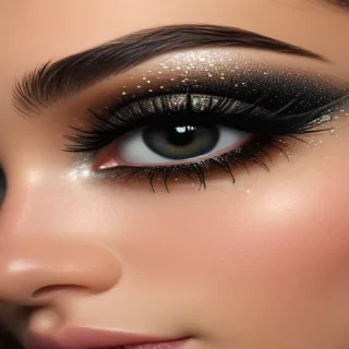 black with glitter