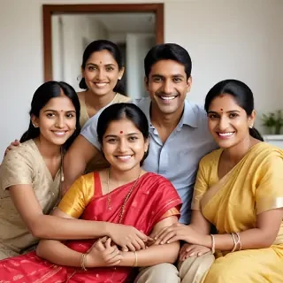 happy indian family