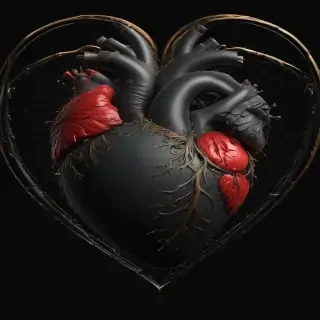 heart with black background