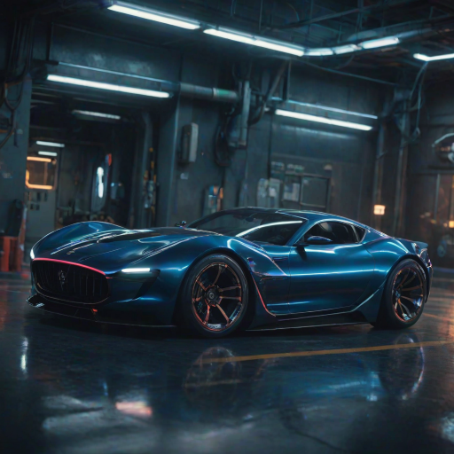 cinematic film still snake, A futuristic car, rendered in lush digital art, showcases a sleek, aerodynamic design with curved lines and sharp angles, evoking a sense of high-speed velocity. The metallic  body glimmers in the light, accentuated by neon  accents that pulse with an otherworldly energy. The wheels, a mesmerizing blend of chrome and carbon fiber, appear to rotate in mid-air, as if defying gravity. Against a backdrop of deep, electric blue, the car seems to embody the essence of innovation and progress, transporting the viewer to a world of tomorrow. ImgFixerPre0.3 <lora:more_details:1> . shallow depth of field, vignette, highly detailed, high budget, bokeh, cinemascope, moody, epic, gorgeous, film grain, grainy