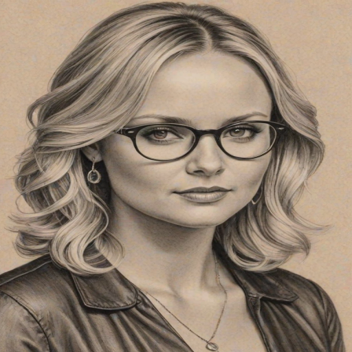 Fascinating Miranda Lambert, pencil sketch, portrait of Charming woman 1937s in glasses, hair style beatnik, outline, clear lines, fine lines, 8k