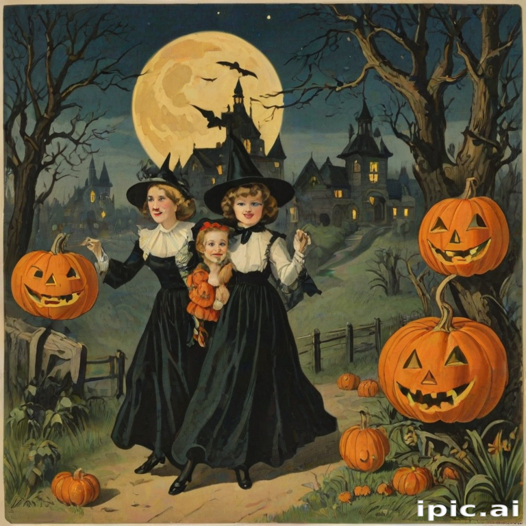 public domain vintage halloween art