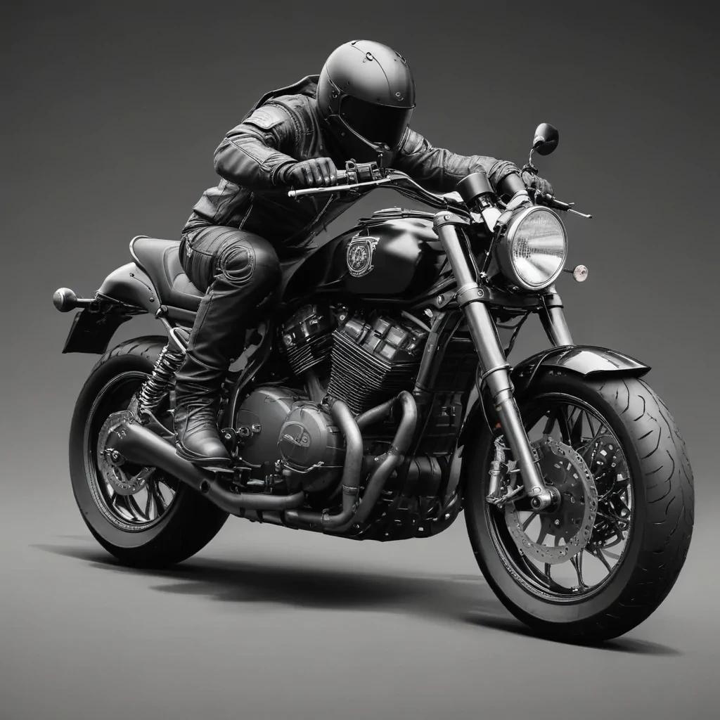 motorcycle clipart black and white