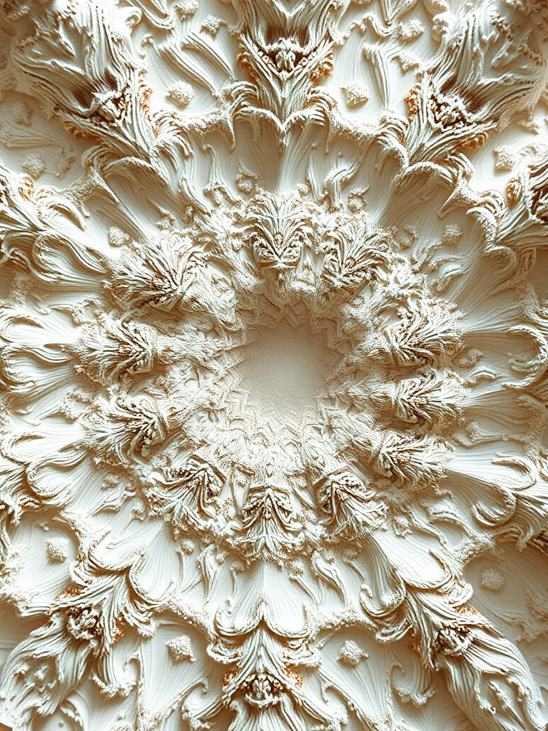 Generate a high-resolution fractal image featuring intricate 3D structures with a focus on geometric shapes and textures, using a Canon EOS R5 camera, ISO 100, f/8 aperture, 24mm lens, and soft natural lighting from above.