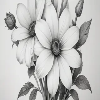 pencil drawings of flowers