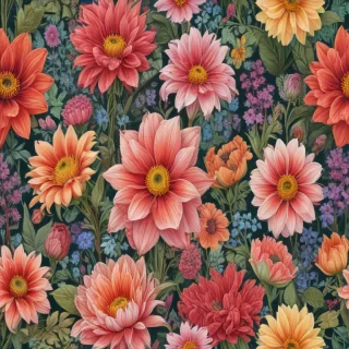 color drawings of flowers