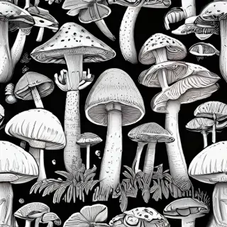 mushroom line art